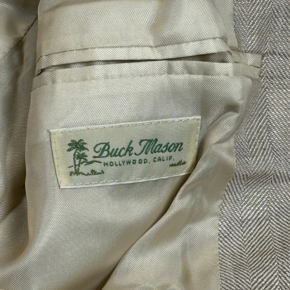 Buck Mason Natural Linen Herringbone Hollywood Sport Coat Blazer 42R NEW $698